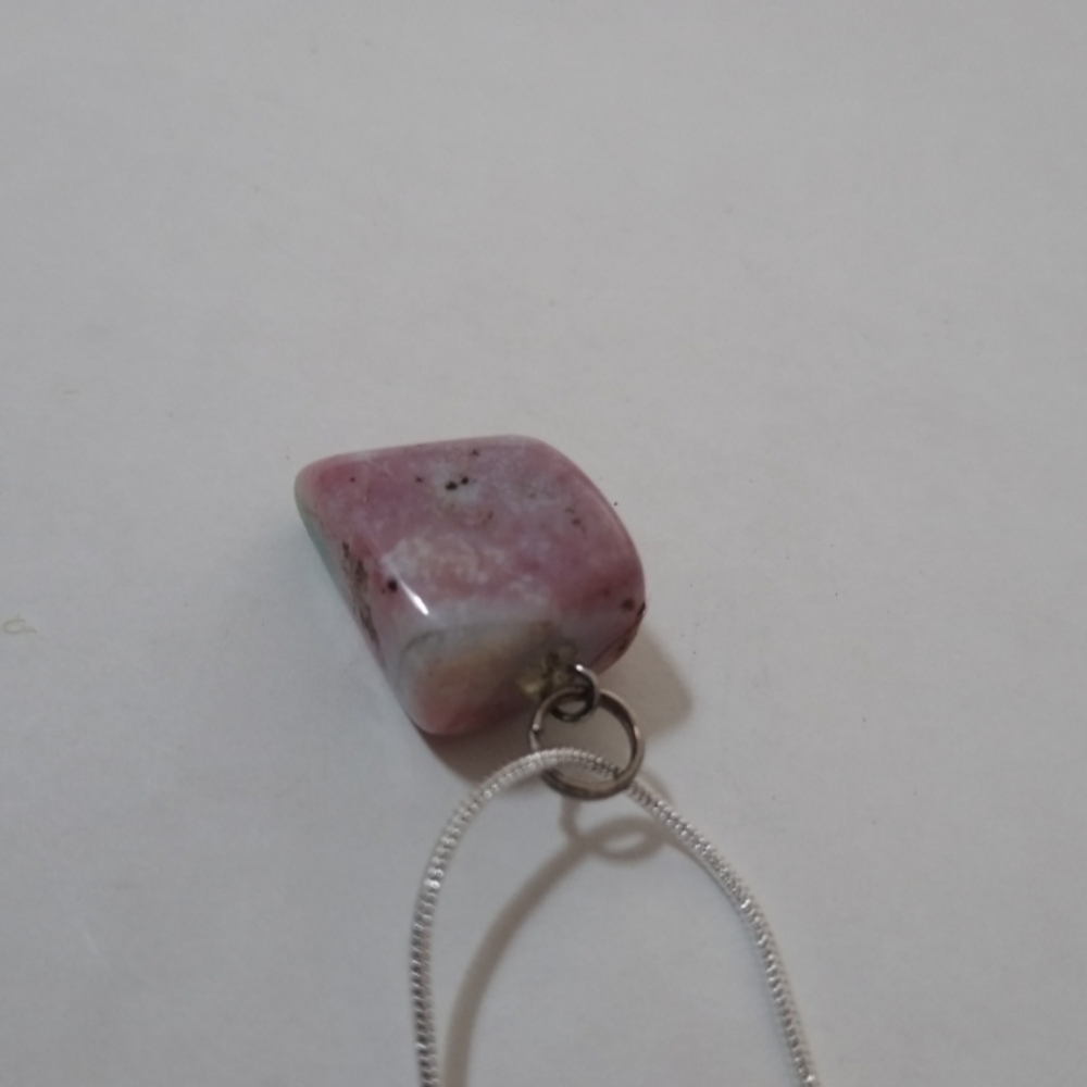 Handmade Rhodochrosite Pink Stone Pendant Necklace Gift Casual Activewear Love